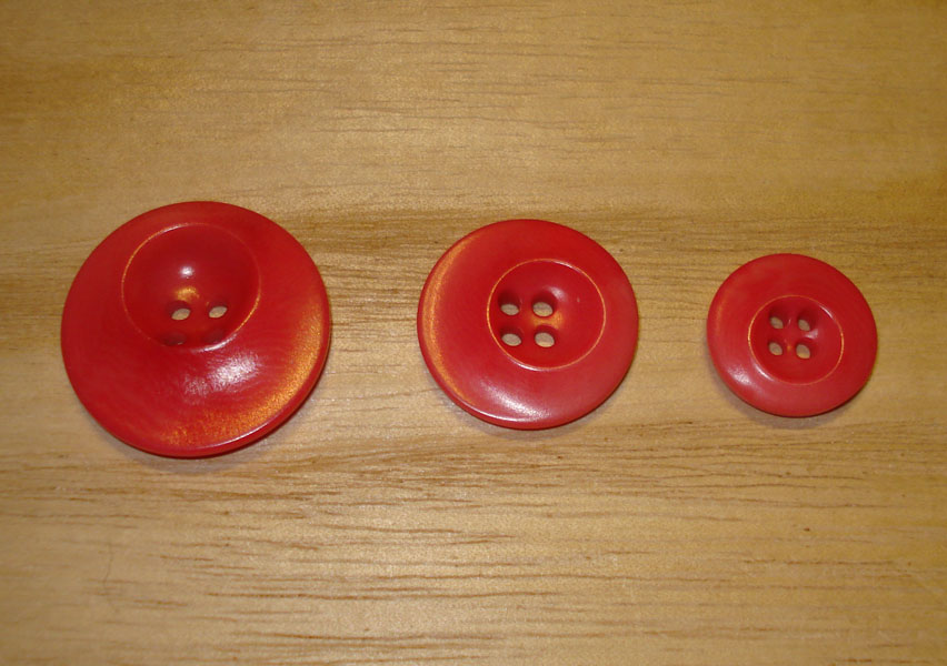 7/8" Coral Rose Corozo (Tagua Nut) Abstract Rimmed Round Button