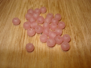20 Pink Recycled Glass Beads