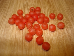 20 Light Red Recycled Glass Beads