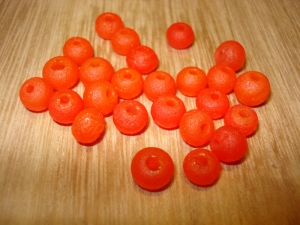20 Deep Orange Recycled Glass Beads