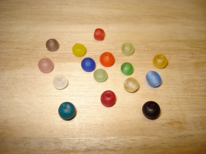 1 Set (48 beads) Rainbow Mix Recycled Glass Beads