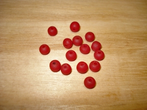 20 Garnet Red Recycled Glass Beads