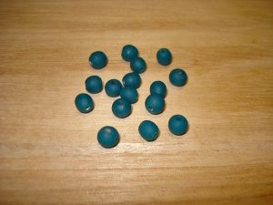 20 Teal Recycled Glass Beads