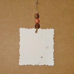 Grow-A-Note Gift Tag (Deckled Square with Choice of Paper Color & Bead Color....Set of 10)