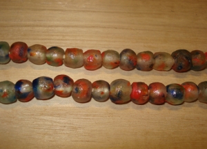 15 Crayon Mix Artisan Medium Recycled Glass Beads