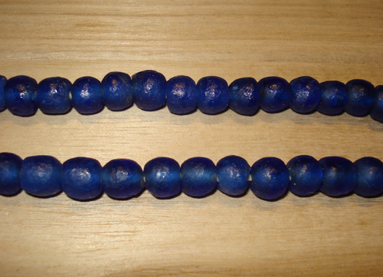 15 Cobalt Artisan Medium Recycled Glass Beads