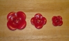 5/8" Cherry Red Corozo (Tagua Nut) Carved Flower Button