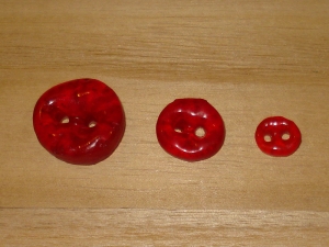 Ruby Red Artisan Recycled Glass Buttons (3/8", 5/8" or 3/4")