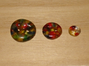 Rainbow Artisan Recycled Glass Buttons (3/8", 5/8" or 3/4")