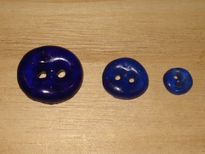 Cobalt Artisan Recycled Glass Buttons (3/8", 5/8" or 3/4")
