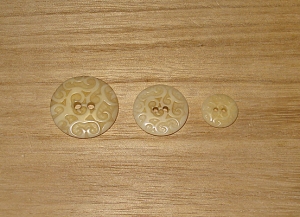 7/8" Antique Natural 2 Tone Swirl Round Corozo (Tagua Nut) Button