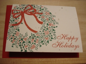 Grow-A-Note "Happy Holidays" Wreath Holiday Card