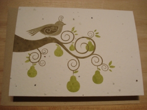 Grow-A-Note: Partridge in a Pear Tree Holiday Card