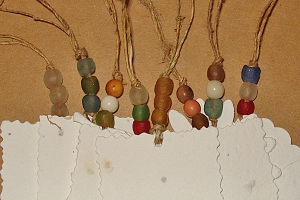 Grow-A-Note Gift Tag (White Paper w/Rainbow Beads & Choice of Shape.... Set of 10)