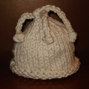 Cute & Simple Jester Hand Spun Chunky Organic Cotton Yarn Baby Hat