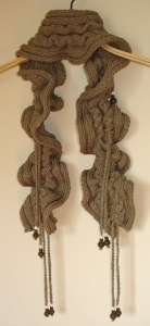 Eco Beaded Drawstring Scarf Kit (Rich Cinnamon Chocolate & Deep Green)