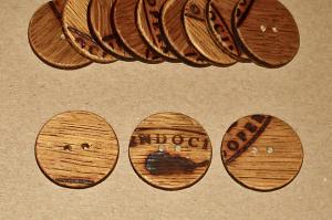 Reclaimed Napa Wine Barrel Golden Oak Button
