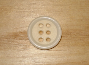 1" Natural Corozo (Tagua Nut) 6 Hole Round Button