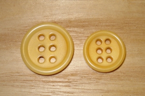 1" Sunshine Yellow Corozo (Tagua Nut) 6 Hole Round Button
