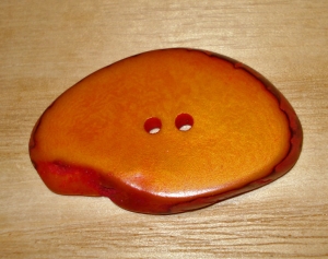 1 1/2" x 1 1/8" Warm Pumpkin Corozo Slice Button