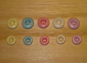 3/8" Light Sky Corozo (Tagua Nut) Concave Center Round Button