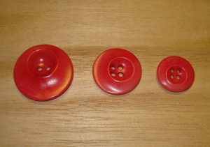 1" Coral Rose Corozo (Tagua Nut) Abstract Rimmed Round Button