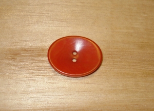 7/8" x 5/8" Adobe Red Clay Corozo (Tagua Nut) Oval Saucer Button
