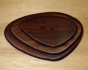 1 3/4" x 1"  Abstract Soft Triangle Ebony Button