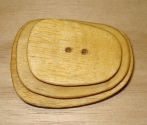 2" x 1 1/2"  Abstract Rectangle Ramon Blanco Button