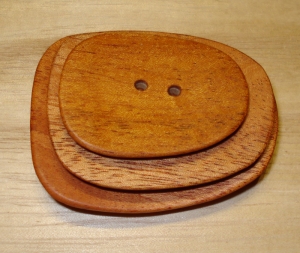 1 5/8" x 1 3/8"  Abstract Rectangle Caoba Button