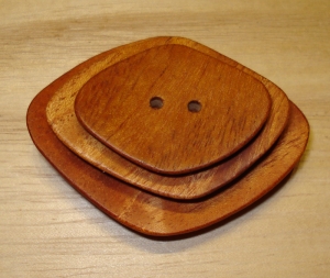 2 1/4" x 1 7/8"  Abstract Diamond Caoba Button