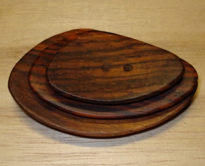 2 1/4" x 1 1/4"  Abstract Soft Triangle Granadilla Button