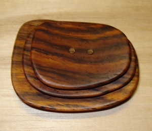 2 1/4" x 1 7/8"  Abstract Rectangle Granadilla Button