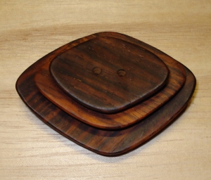 2" x 1 1/2"  Abstract Diamond Granadilla Button