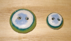 3/4" Recycled Glass Button (Mint Green, Teal, White, Sky Mix)