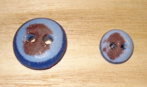 3/4" Recycled Glass Button (Cobalt, Sky, Chocolate Mix)