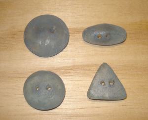 1" Recycled Glass Round Button (Translucent Sky )