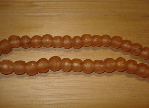 15 Desert Peach Artisan Medium Recycled Glass Beads