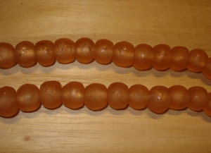 10 Desert Peach Artisan Large Recycled Glass Beads