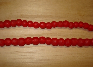 20 Ruby Red Artisan Small Recycled Glass Beads