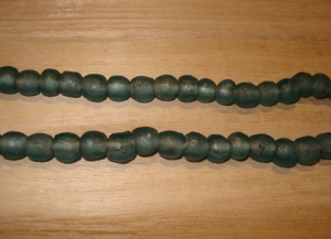 20 Mali Teal Artisan Small Recycled Glass Beads