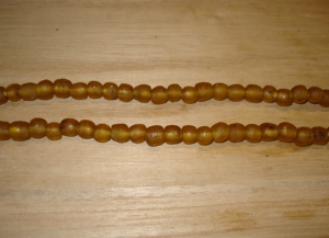 20 Amber Artisan Small Recycled Glass Beads