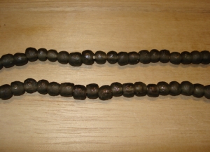 20 Charcoal Gray Artisan Small Recycled Glass Beads