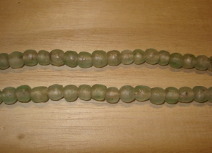 20 Aqua Seafoam Artisan Small Recycled Glass Beads