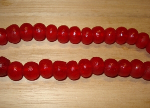 10 Ruby Red Artisan Large Recycled Glass Beads