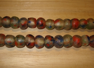10 Crayon Mix Artisan Large Recycled Glass Beads