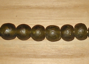 5 Olive Moss Artisan Extra Large Recycled Glass Beads