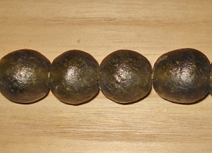 2 Deep Olive Moss Artisan Jumbo Recycled Glass Beads