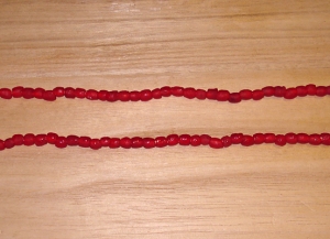 20 Ruby Red Artisan Tiny Recycled Glass Beads