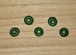 20 Deep Moss Forest Sequins Recycled Glass Beads